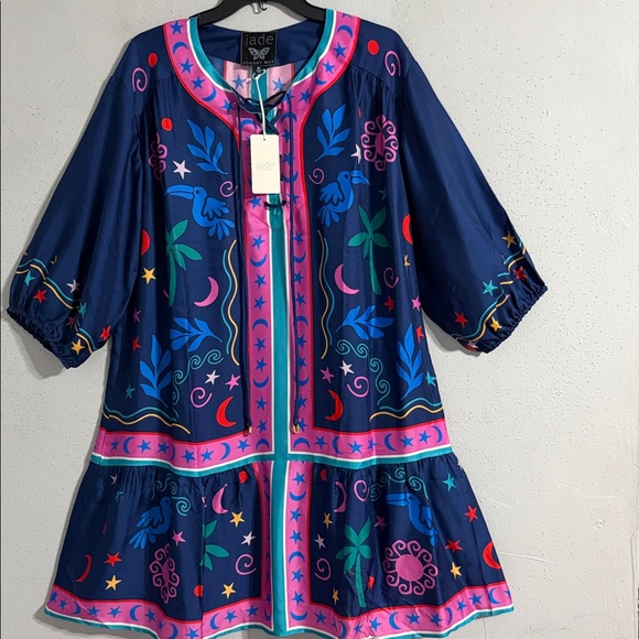 NWT Johnny Was Jade Selena Mini Dress Multicolor Embroidered dress - Picture 2 of 13